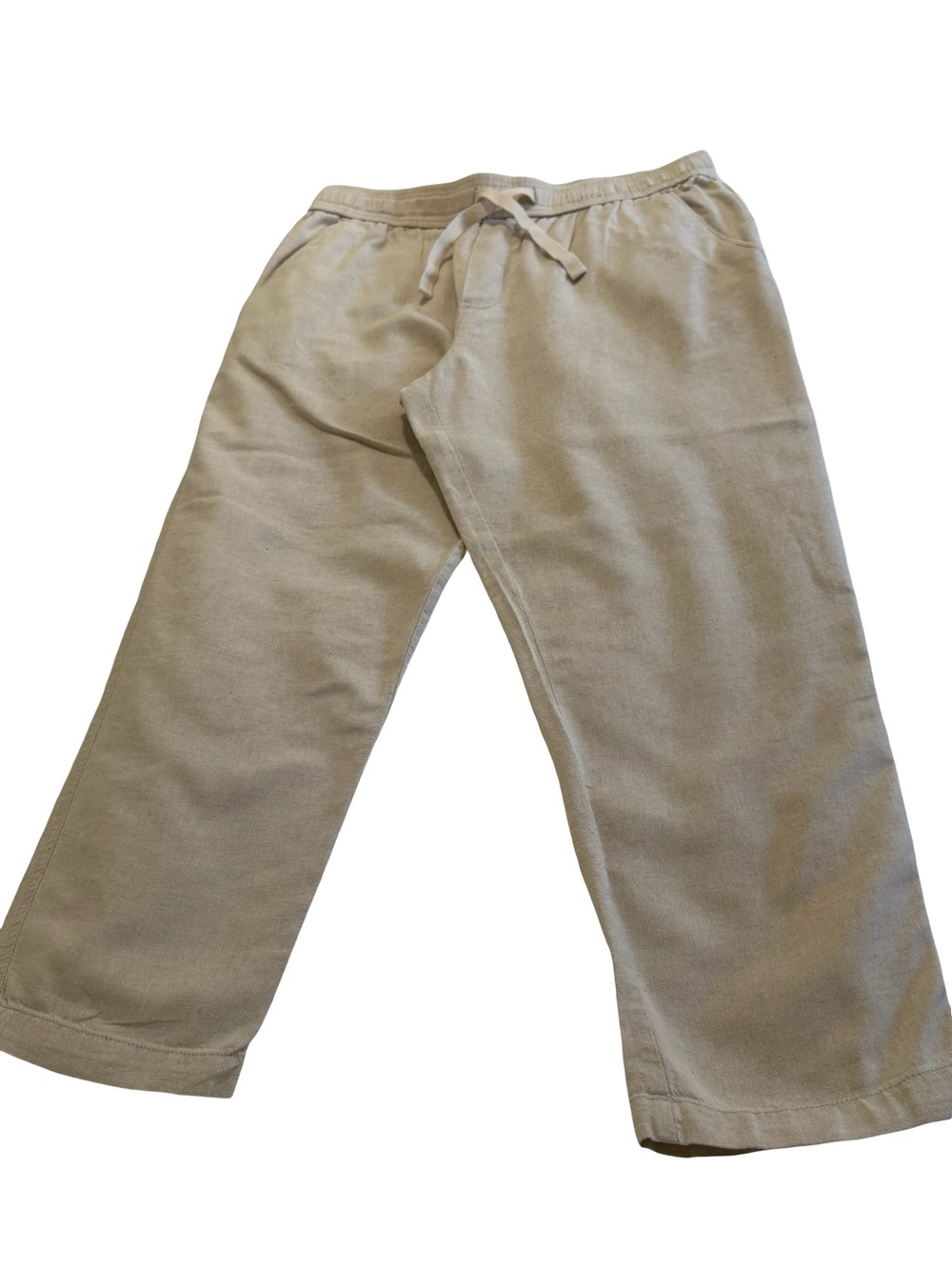 Zara Men's Beige Drawstring Linen Pants